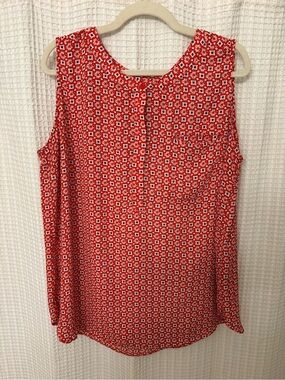 Premise Red Geo Print Sleeveless Camisole